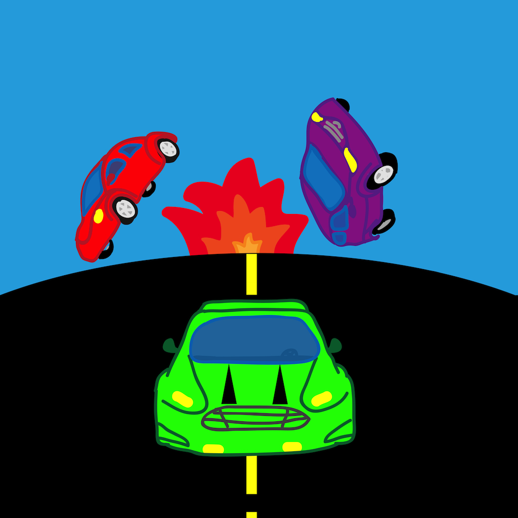 Crash Escape game app artwork with colorful characters and obstacles.